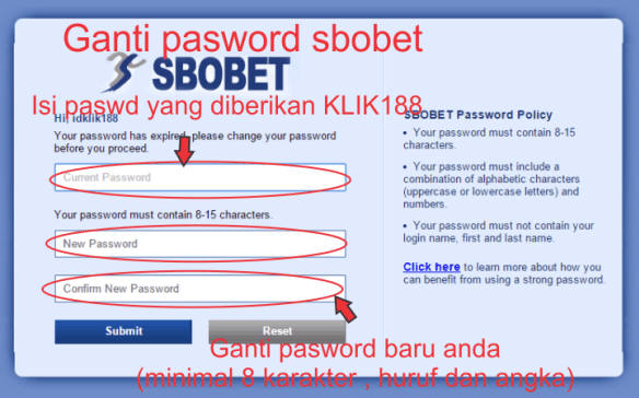 Yang bisa dihubungi saat ingin mangganti password sbobet